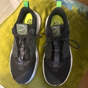 Nike Black and Lime Green Sneakers